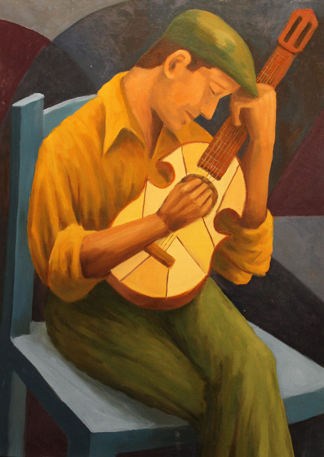 Angel Cruz  'Cuatro Player 4', created in 2015, Original Painting Oil.