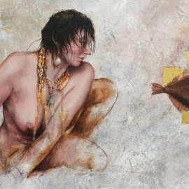 Ivo Winnubst: 'Nebalia Sensu Stricta', 2009 Oil Painting, nudes. Artist Description:  Nebalia, sensu, stricta, portrait, realistic, nude, oil, panel, new, object ...