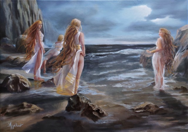 Ageliki Alexandridou  'Mystic Waters', created in 2022, Original Painting Oil.