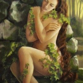 Ageliki Alexandridou: 'forgotten beauty by ageliki', 2016 Oil Painting, nudes. 