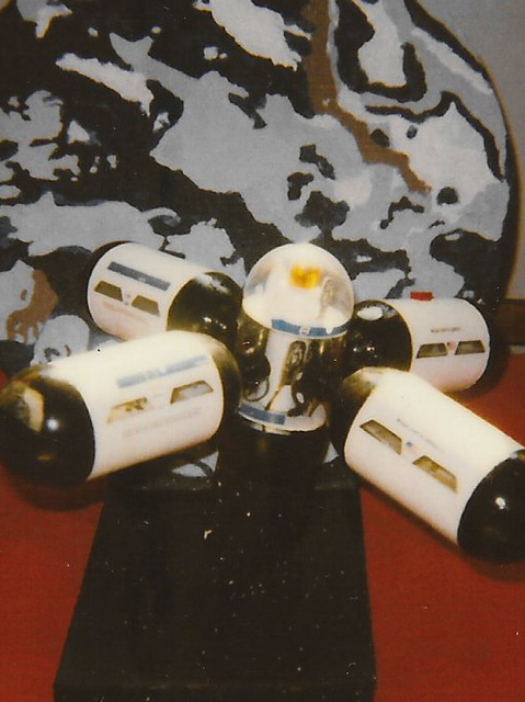 Joseph A. Burgos Jr.  'Space Station', created in 1989, Original Painting Acrylic.