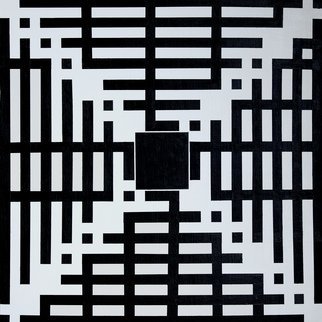 Anders Hingel: 'Black and White Maze', 2014 Giclee, Abstract.  Acrylic paint, gesso on canvas and prepared for printmaking.The work is printed in a series of 10 originals, 7 of which are for sale. The present image is original print, number: # 4It is printed on Canson Infinity Rag, 100% cotton museum grade white Fine Art paper or similar...