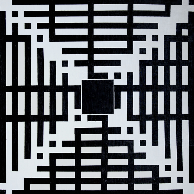 Artist Anders Hingel. 'Black And White Maze' Artwork Image, Created in 2014, Original Painting Acrylic. #art #artist