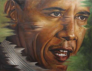 Wong Pun Kin: 'Portrait of Barack Obama ', 2013 Oil Painting, Political.   Portrait of Barack Obama , oil painting,      ...