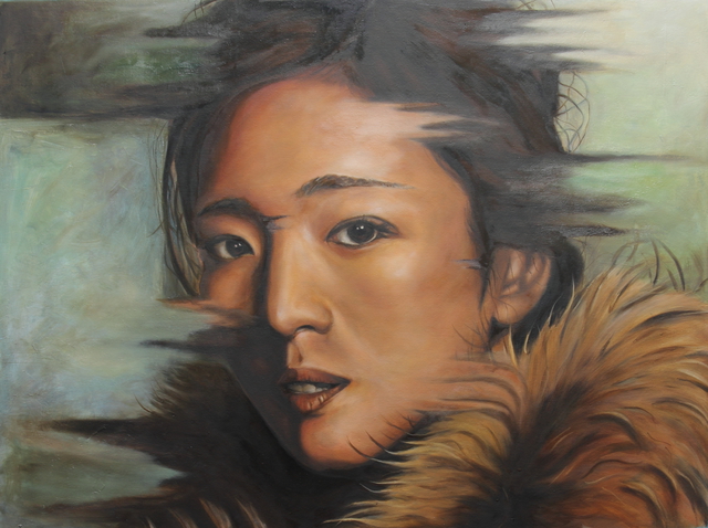Wong Pun Kin  'Portrait Of Gong Li', created in 2013, Original Painting Oil.