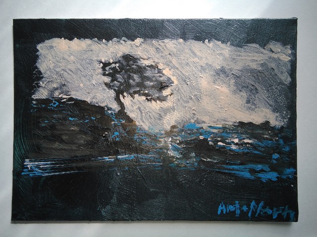 Artist Ai Norn. 'Night Sea Tree' Artwork Image, Created in 2020, Original Painting Acrylic. #art #artist