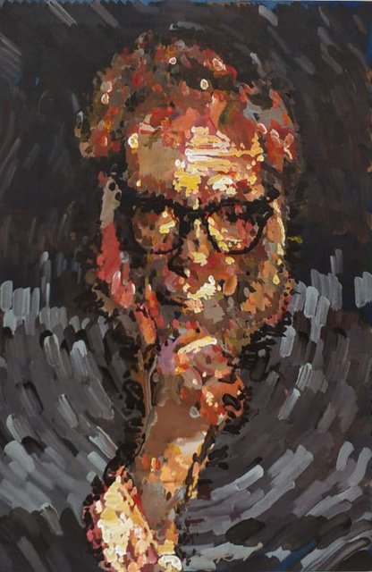 Artist Nikolay Gavrilin. 'Isaac Asimov' Artwork Image, Created in 2021, Original Painting Acrylic. #art #artist