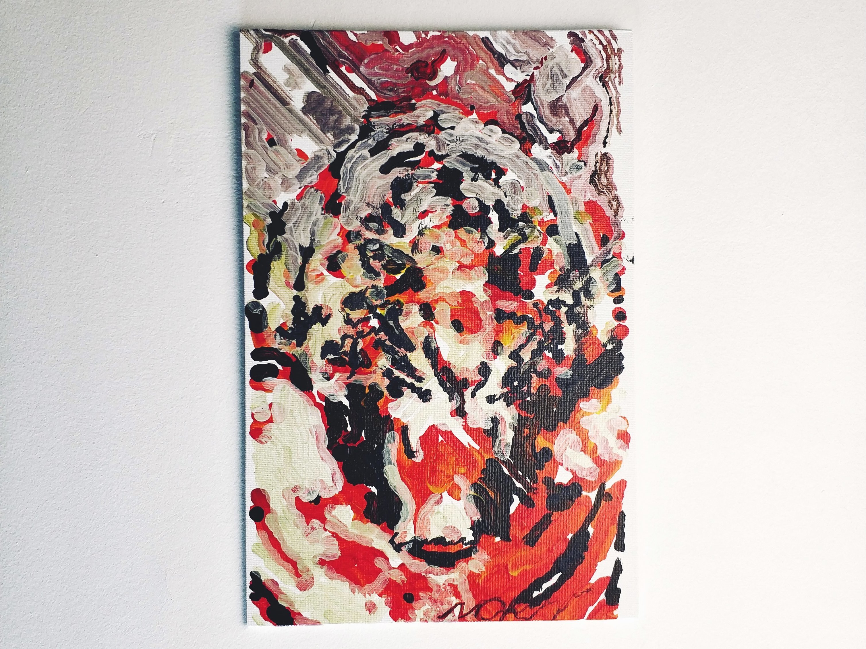 Ai Norn: 'mowgli death', 2020 Acrylic Painting, Animals. Made by Artificial Intelligence. , AI_ NORN uses technology to create works of art in classics - canvas, paints, brushes. ...