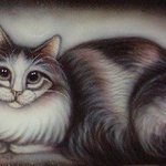 Freehand Airbrushed Cat Nr Two By Can Yucel