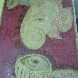 Ajay Ameria: 'ganesh ji', 2014 Oil Painting, Hindu. Artist Description:     handmade art   on canvasCanvas size 18
