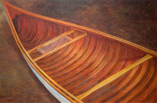 Alan Bateman  'Canoe On Forest Floor', created in 2004, Original Painting Acrylic.