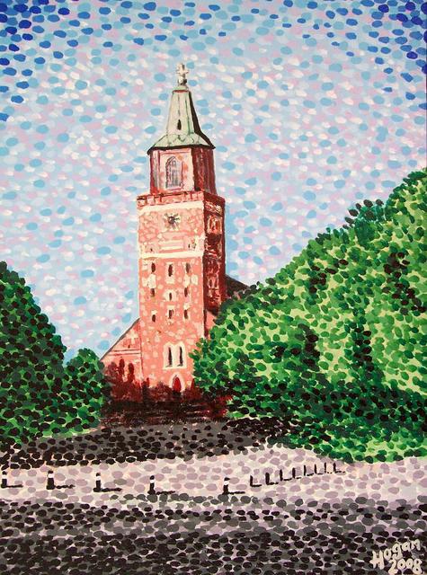 Artist Alan Hogan. 'Turku Cathedral' Artwork Image, Created in 2008, Original Painting Acrylic. #art #artist
