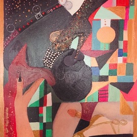 Carmen Alexandra Mocioaca: 'domina by choice', 2019 Oil Painting, Erotic. Artist Description: original artwork , cubist , life of prostitutes , BdYOEYdYOEYdYOEYdYOEYdYOEYdYOEYdYOEYdYOEYdYOEYdYOEY...