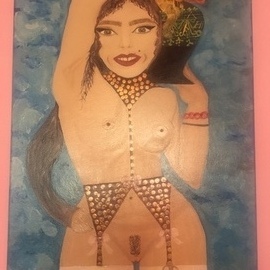 Carmen Alexandra Mocioaca: 'snapshot myself', 2018 Oil Painting, Erotic. Artist Description: myself thinking4. 800a,!...