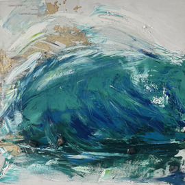 Alexandra Shatokhina: 'big wave', 2022 Oil Painting, Abstract. Artist Description: When you catch big wave...