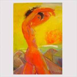 Alexandre  Rurua: 'woman from poti', 2010 Oil Painting, Body. Artist Description: young woman on the Poti sea shore. ...