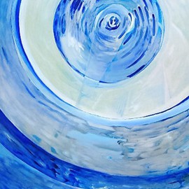 Alexandru Cristian: 'Circles Blue ', 2014 Oil Painting, Abstract Figurative. Artist Description:  abstract, circles, blue, oil painting  ...