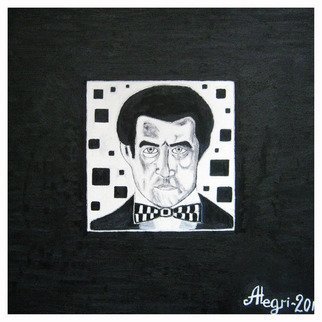 Alexey Grishankov: 'Kazimir Malevich in your black square', 2012 Oil Painting, Conceptual.  modern art, Malevich, black, square, image, portrait, fantasy, composition fantasyexecution original modernart abstract composition expressive colours modern...