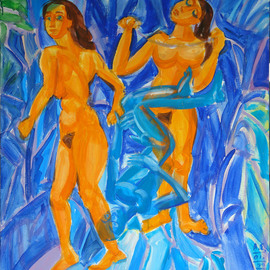 Aleksey Yesyunin: 'Yesyunin Aleksey Wild beach', 2011 Acrylic Painting, Abstract Figurative. Artist Description:  Oil_ canvas ...