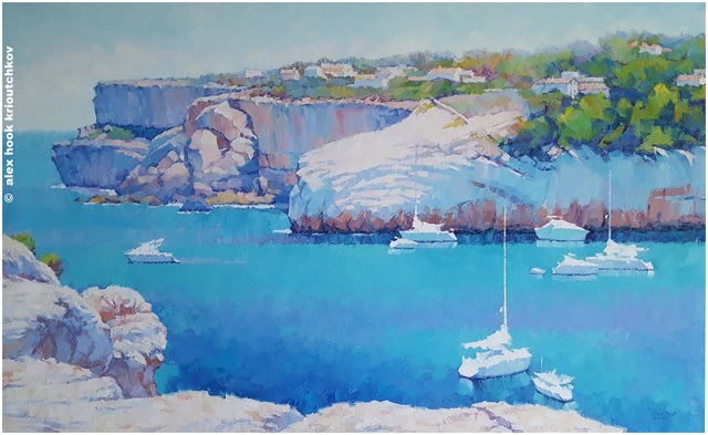 Alex Hook Krioutchkov  'Cala Llombards X', created in 2021, Original Painting Oil.