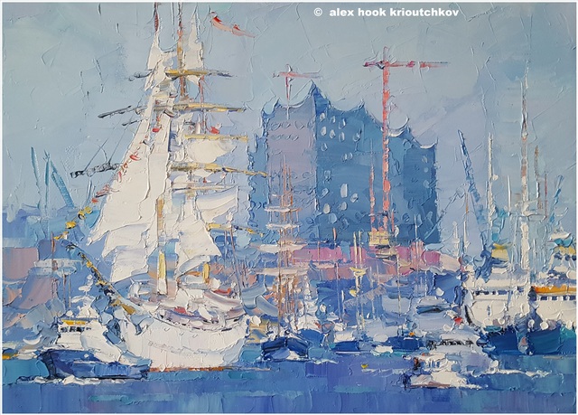 Alex Hook Krioutchkov  'Hamburg Xiii', created in 2019, Original Painting Oil.
