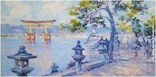 Alex Hook Krioutchkov: 'miyajima iv', 2018 Oil Painting, World Culture. Painting. Oil on canvas. 60X30cm. One of a kind. Signed. Painted borders.  No frame is required. This work will ship flat in a sturdy, well- protected cardboard box. ...