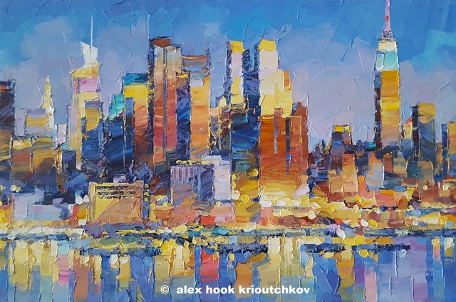 Artist Alex Hook Krioutchkov. 'New York Xxi' Artwork Image, Created in 2019, Original Painting Oil. #art #artist