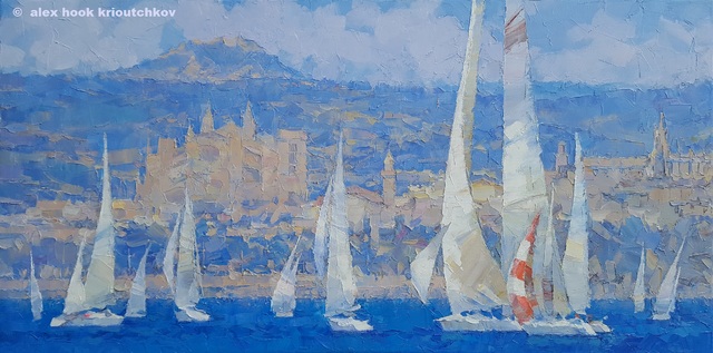 Alex Hook Krioutchkov  'Palma De Mallorca Xx', created in 2020, Original Painting Oil.