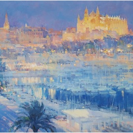 Alex Hook Krioutchkov: 'palma de mallorca xxvii', 2022 Oil Painting, Cityscape. Artist Description: Painting. Oil on canvas. 81x65x2cm. One of a kind. Signed. Painted borders.  No frame is required. This work will ship flat in a sturdy, well- protected cardboard box. ...