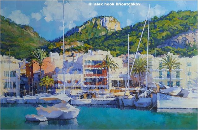 Alex Hook Krioutchkov  'Puerto De Andratx Xii', created in 2021, Original Painting Oil.