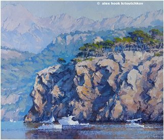 Alex Hook Krioutchkov: 'sa pedrissa de deia', 2020 Oil Painting, Seascape. Painting. Oil on canvas. 41x33x2cm. One of a kind. Signed. Painted borders.  No frame is required. This work will ship flat in a sturdy, well- protected cardboard box. ...