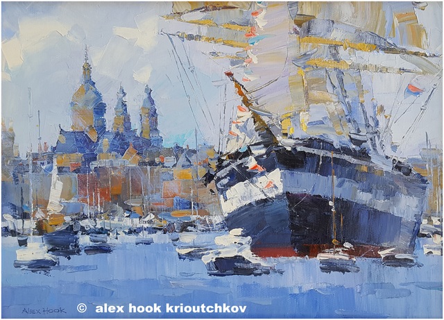 Alex Hook Krioutchkov  'Sail Amsterdam Xiii', created in 2018, Original Painting Oil.