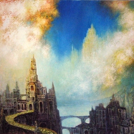 Alexandr Ivanov: 'fantastic sky', 2012 Oil Painting, Fantasy. Artist Description:  fantastic landscape    ...