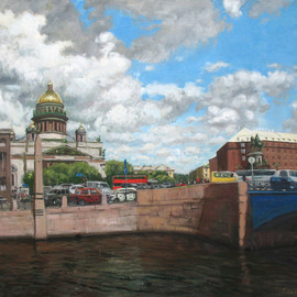 Alexander Bezrodnykh: 'isaac s square', 2014 Oil Painting, Cityscape. Artist Description: Isaac s Square, St. Peterburg, Russia, ...