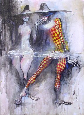Alexander Ustinoff: 'Carnival', 2005 Acrylic Painting, Erotic. 