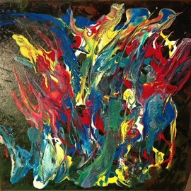 Mixed Media Abstract Post Modern Art By Alfredo Garcia Flames of Disaster By Alfredo Garcia