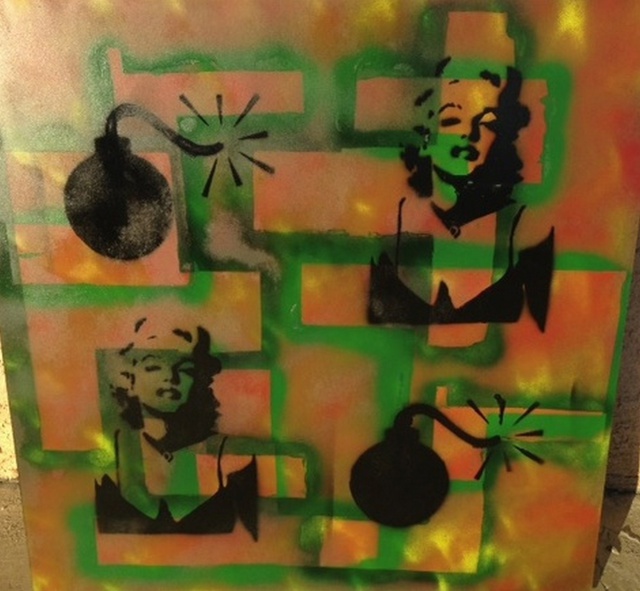 Alfredo Garcia  'Mixed Media Abstract Post Modern Art By Alfredo Garcia The Blond Bombshell', created in 2014, Original Mixed Media.
