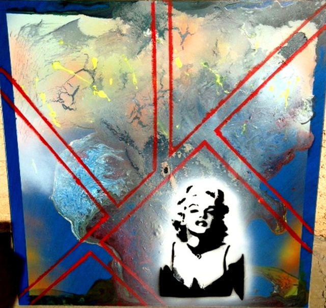 Alfredo Garcia  'Mixed Media Abstract Post Modern Art By Alfredo Garcia The Blond Bombshell 4', created in 2014, Original Mixed Media.