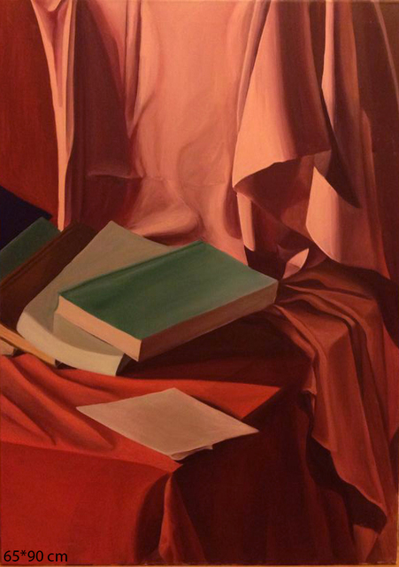 Artist Alina Krasilnikova. 'Still Life With Books' Artwork Image, Created in 2014, Original Painting Oil. #art #artist