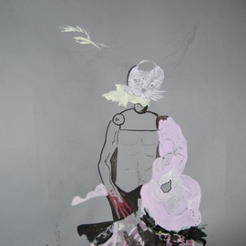 Alkistis Wechsler Artwork the dark aspect of white rabbit, 2014 Ink Painting, Scenic