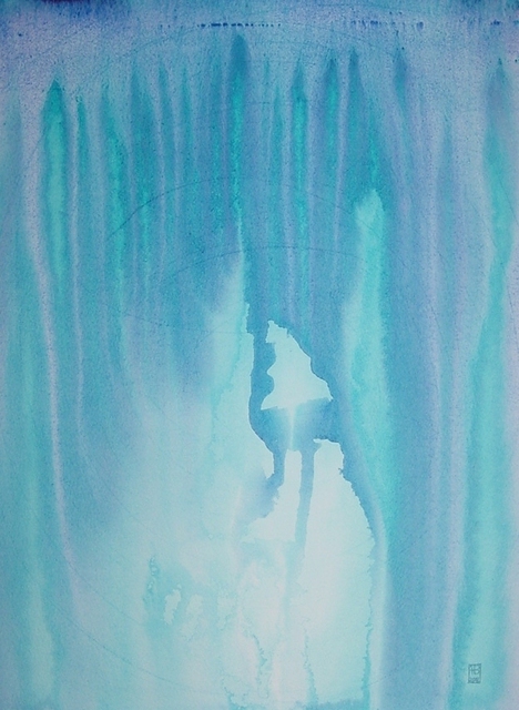 Artist Harry Bayley. 'Blue Bleed' Artwork Image, Created in 2002, Original Painting Acrylic. #art #artist