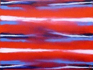 Harry Bayley: 'Red Blue White Colour Bleed 2', 2003 Acrylic Painting, Abstract. Painted in acrylics onto a box canvas. This painting is abstract colour expression. ...