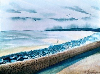 Harry Bayley: 'carnoustie beach', 2017 Watercolor, Beach. A watercpolour of Carnoustie beach located in Angus Scotland. ...