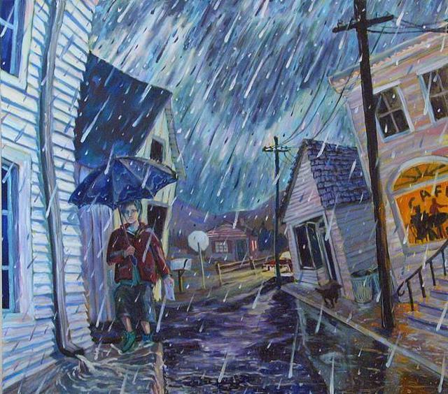 Artist Tyler Alpern. 'Rain' Artwork Image, Created in 2004, Original Painting Oil. #art #artist