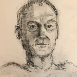 Alyse Dietrich: 'portrait 4-30', 2017 Charcoal Drawing, Portrait. Artist Description: man, portrait, charcoal, face...