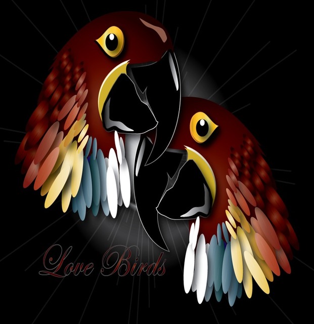 Artist Aaron Mallery. 'Love Birds' Artwork Image, Created in 2020, Original Digital Art. #art #artist
