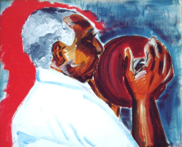A M Bowe  'Cuban Musician', created in 2001, Original Watercolor.