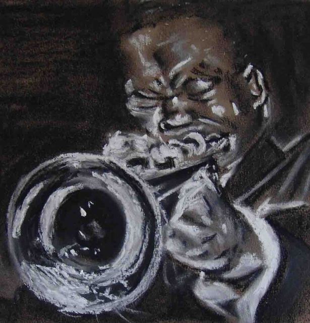 A M Bowe  'Jazz Trumpet', created in 2007, Original Watercolor.