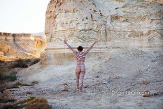 Amit Bar: 'nachal prazim ii', 2022 Body Art, Nudes. Body painted model at the desert of the Dead Sea, Israel. ...