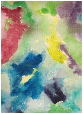 Annemarie Rackham: 'Skies', 2016 Watercolor, Abstract Landscape.  This is an original design in watercolor. ...